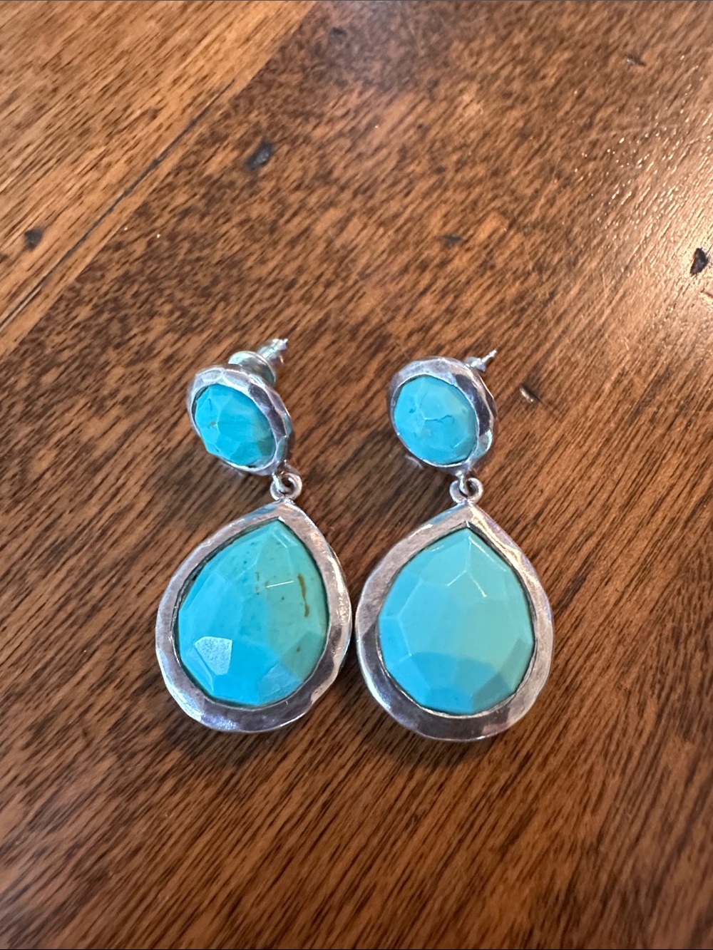 Ippolita Rock Candy Sterling Silver and Turquoise Doublet Drop Earrings